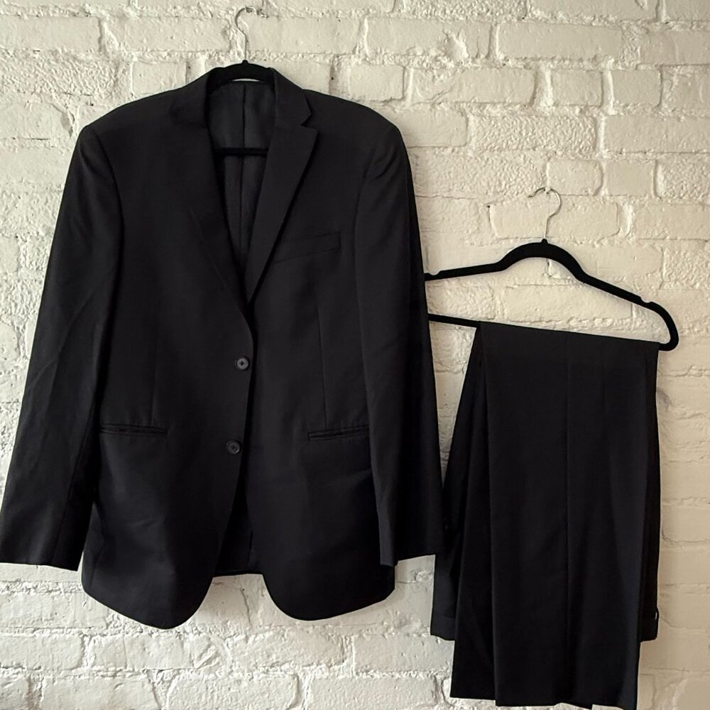 Murano Collezione Black Wool Suit 39R/31R